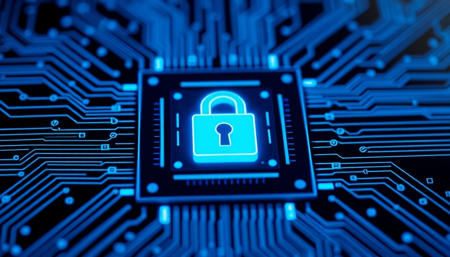 Futuristic microchip with lock symbol illustrating commercial software vulnerabilities.