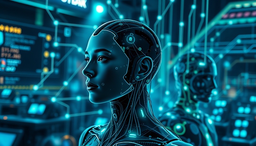 Futuristic human-centric AI adoption abstract scene.