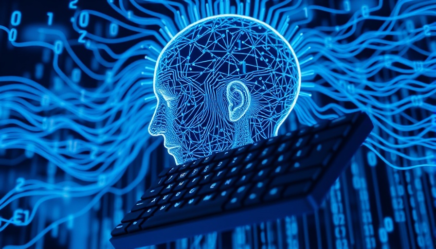 Digital AI head with binary code, representing generative AI in infrastructure automation