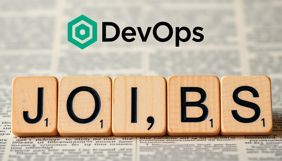 DevOps job opportunities, wooden letter blocks with DevOps logo, minimalistic.