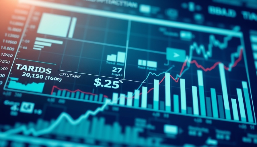 Business charts and graphs depict tariff outlook for U.S. manufacturers.