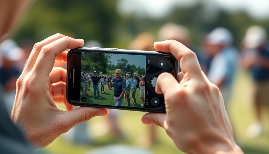 Capturing LIV Golf event in Korea on social media via smartphone.