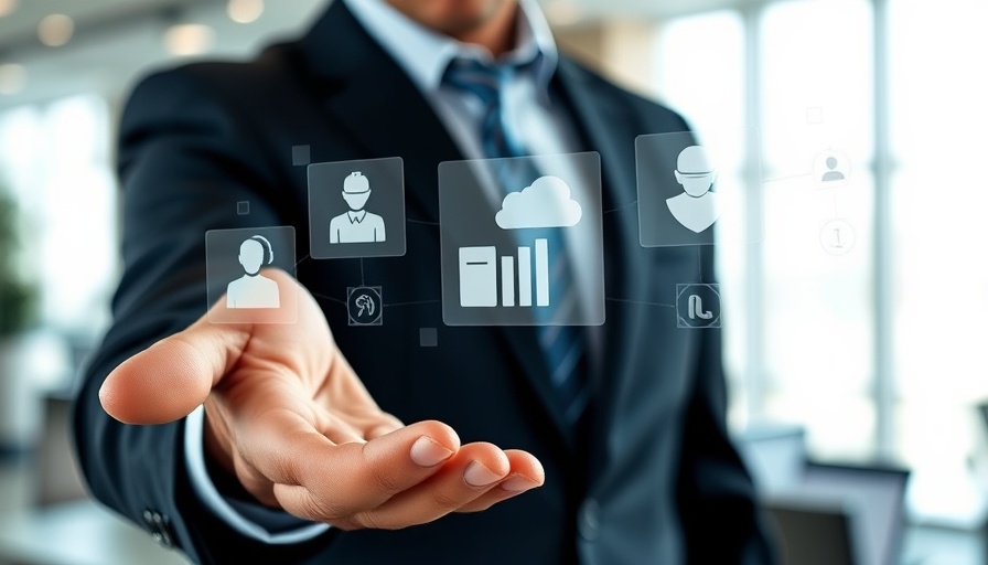 Business hand emphasizes safety first with digital icons.