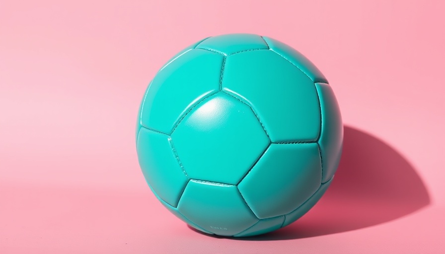 Teal soccer ball on pink background symbolizing 2026 World Cup soccer impact.