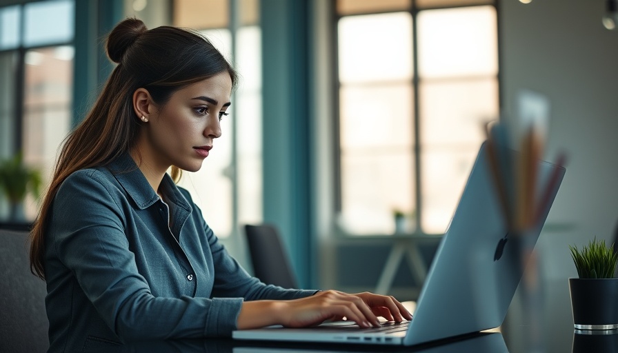 Young professional deep in thought, working in modern office.