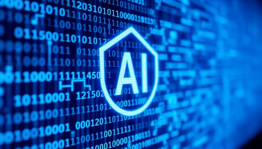 Futuristic binary code with AI symbol representing AI models in software engineering.