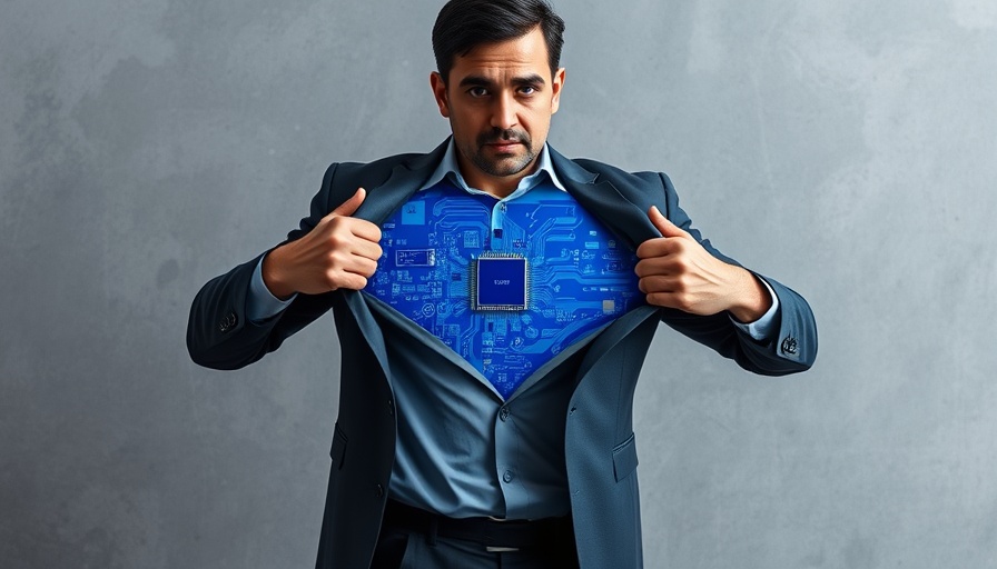 OpenAI Codex in Software Development concept with businessman revealing tech chest.