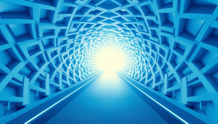Futuristic tunnel illustration symbolizing efficient CI/CD pipelines with GitHub Actions