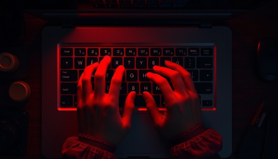 AI scans Reddit for extremist terms – hands typing on laptop.