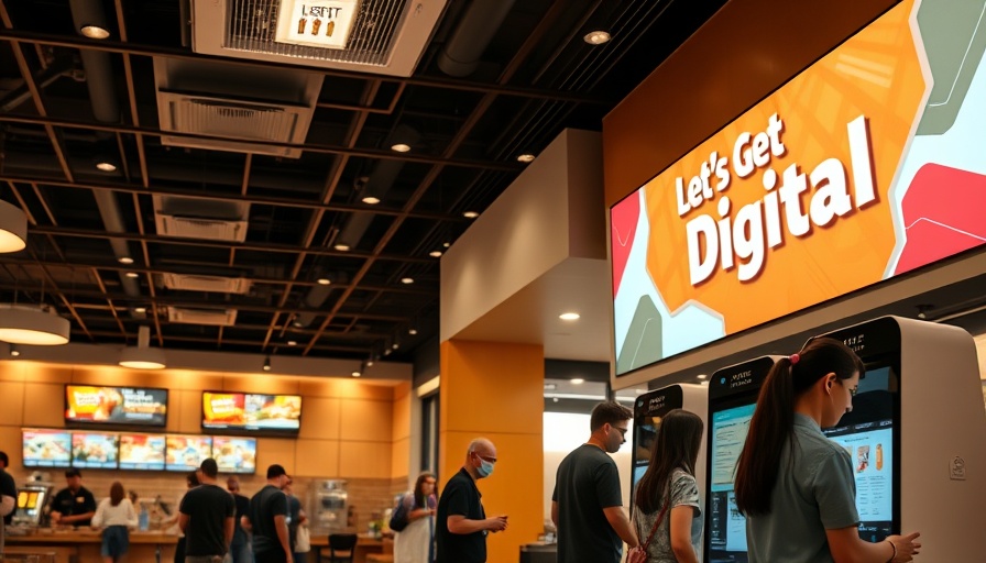 Restaurant marketing strategies sign at fast-food chain promoting digital app offers.