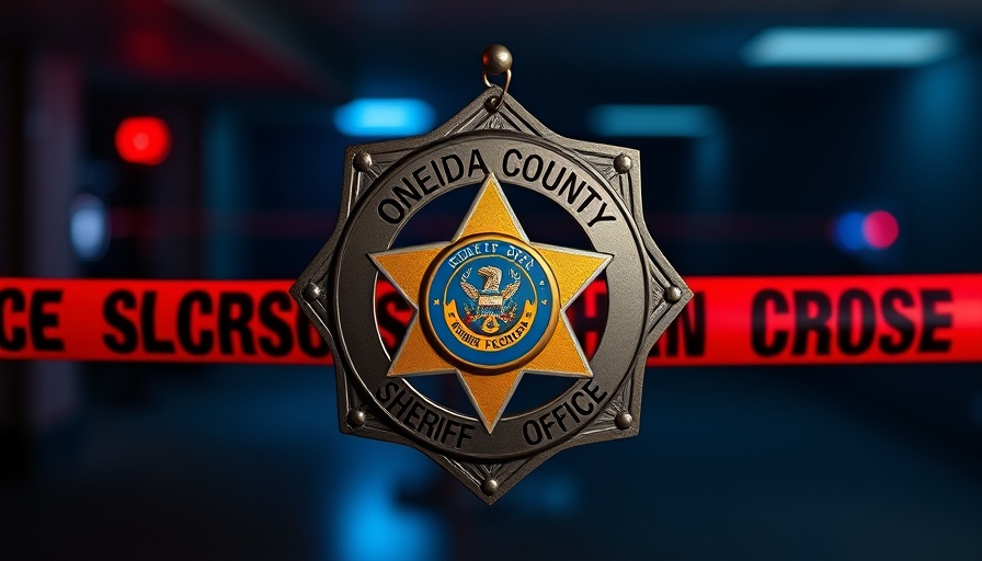 Oneida County Sheriff's Office badge in police scene with caution tape, Social Media.