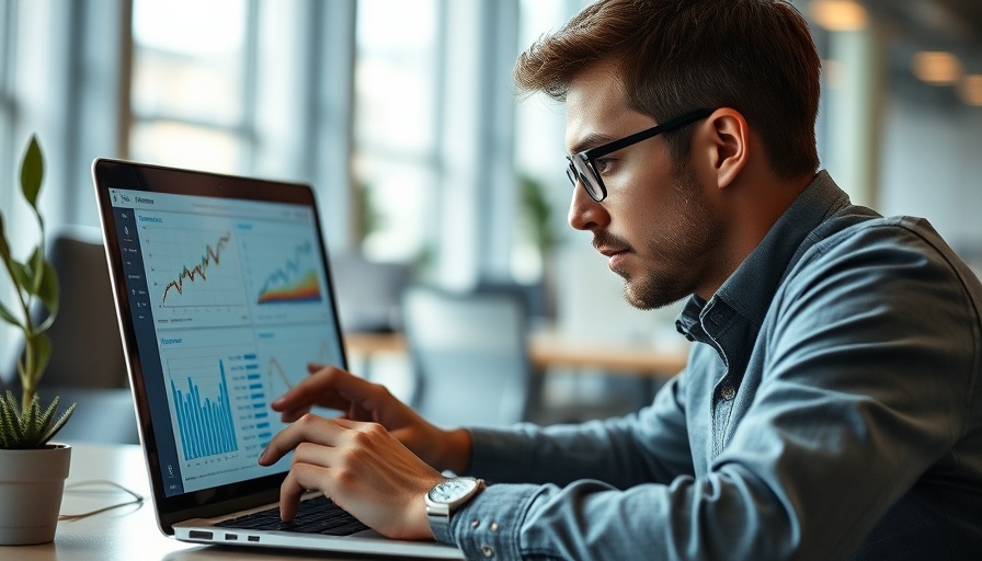Individual analyzing data insights on a laptop for business growth.