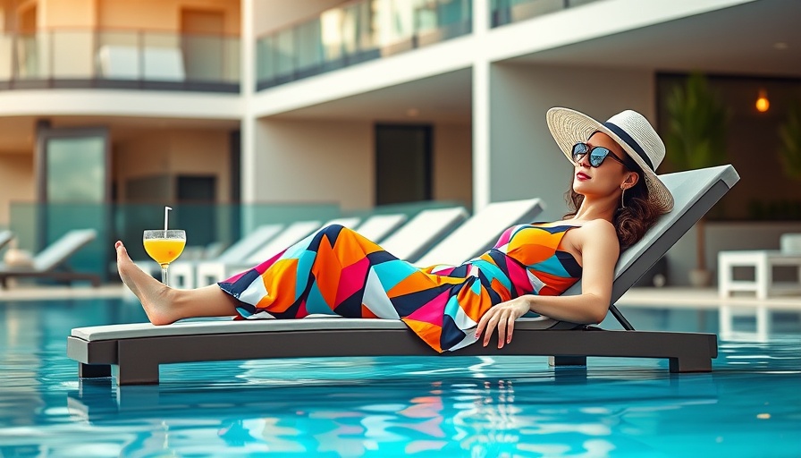 Wyndham hotel loyalty campaign: Woman relaxing by poolside.