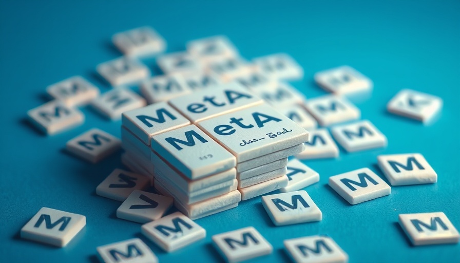 Prepare your marketing strategy: Meta logo tiles scattered.