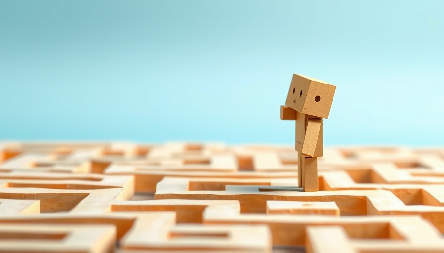 Cardboard figure on maze symbolizing questioning career choices.