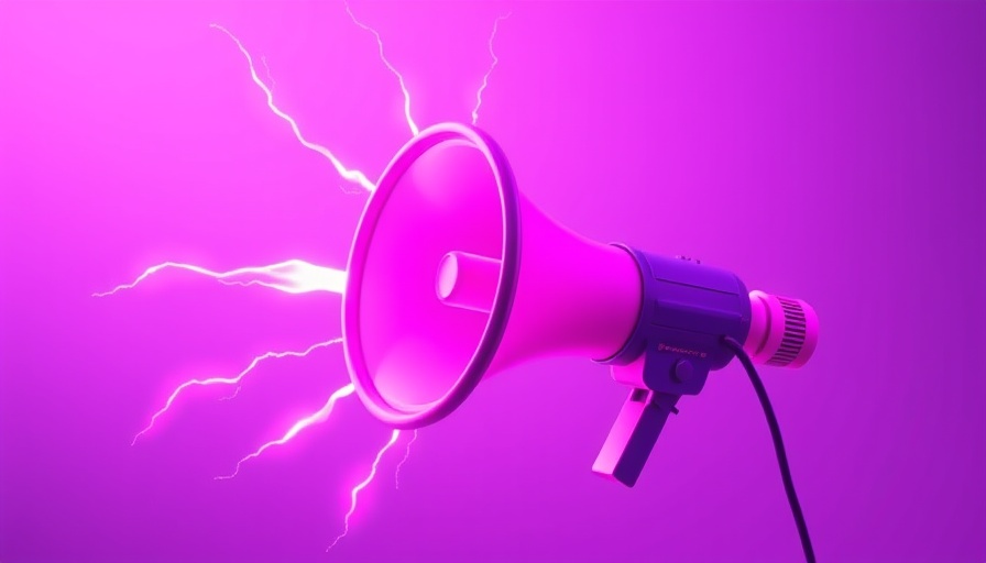 Neon megaphone with electric bolts illustrating Building Genuine Trust with a Strong Domain.