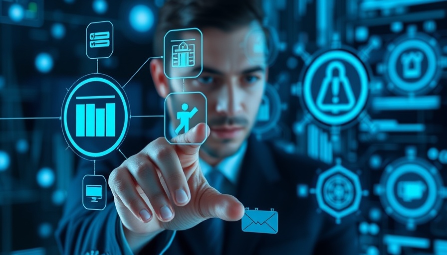 Mainframe optimization concept with digital interface interaction.