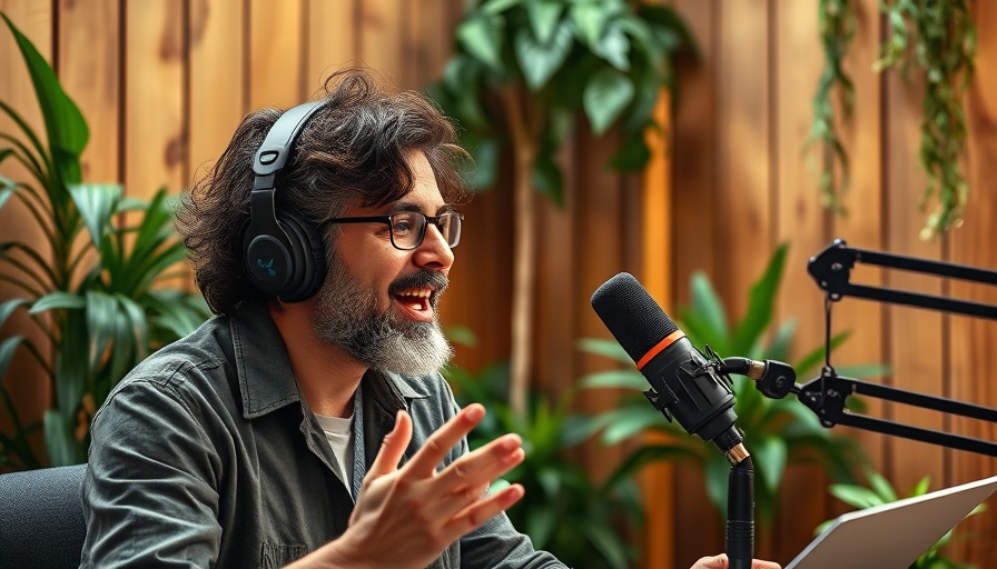 Person in podcast studio discussing Robinhood crypto token launch.