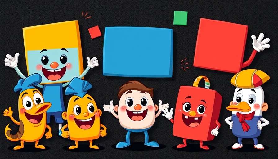 Colorful cartoon mascots in a marketing strategy illustration