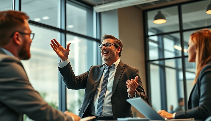 Agile Leadership spotlight in a modern office meeting.