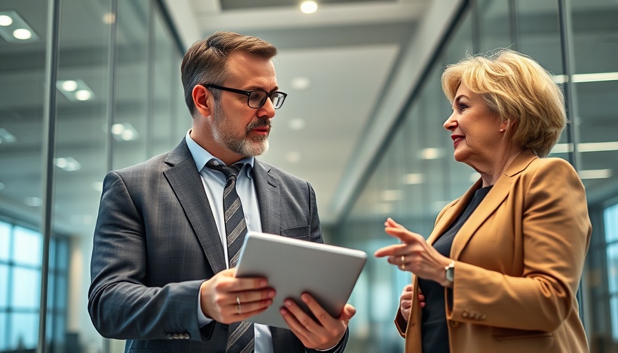 Professional mentors discussing in a modern office space