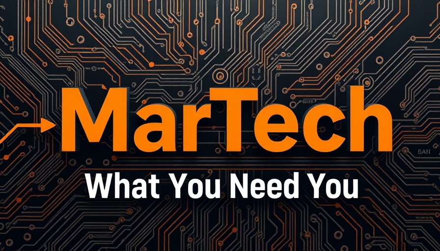 Futuristic B2B marketing on X concept with MarTech text on circuit board.