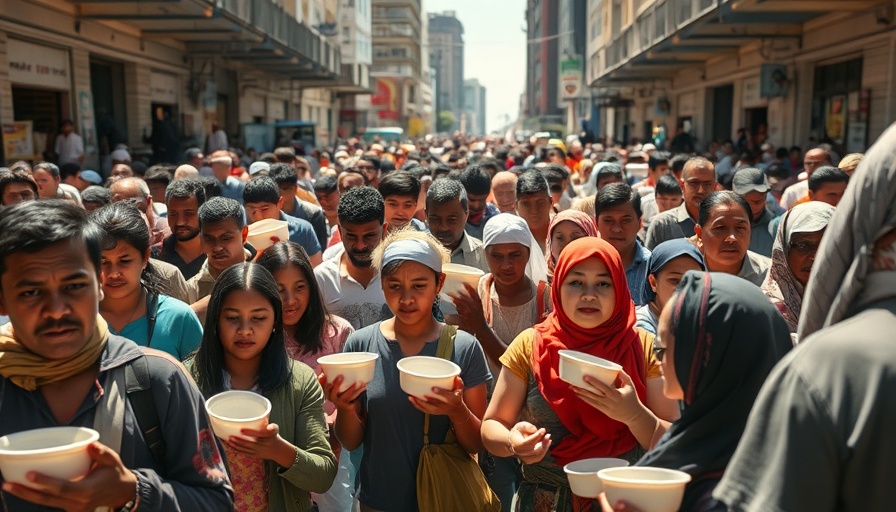 Gaza hunger crisis amidst crowded street food distribution.