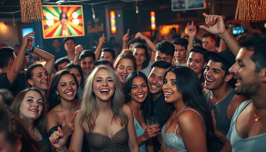 Diverse group enjoying nightlife, reputation after hours theme.