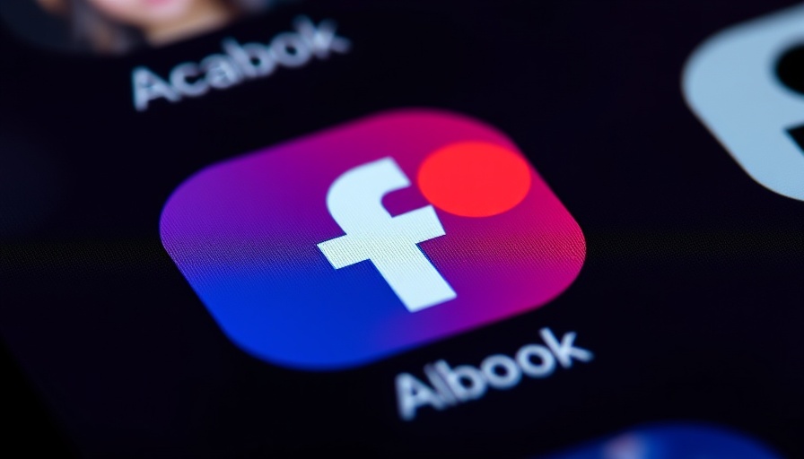 Close-up of Facebook icon on phone screen with notification.
