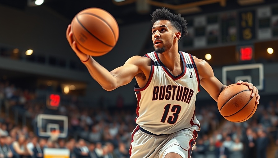 Basketball player in action during a game in front of spectators
