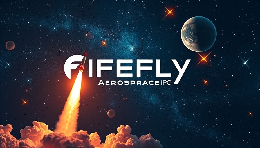 Abstract representation of Firefly Aerospace IPO concept with a space theme.