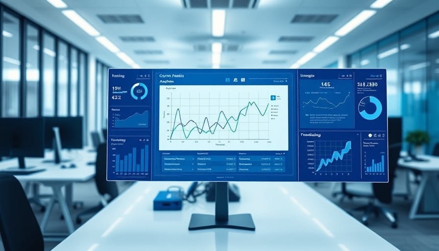 AI-powered cybercrime analysis dashboard with graphs and report on laptop.