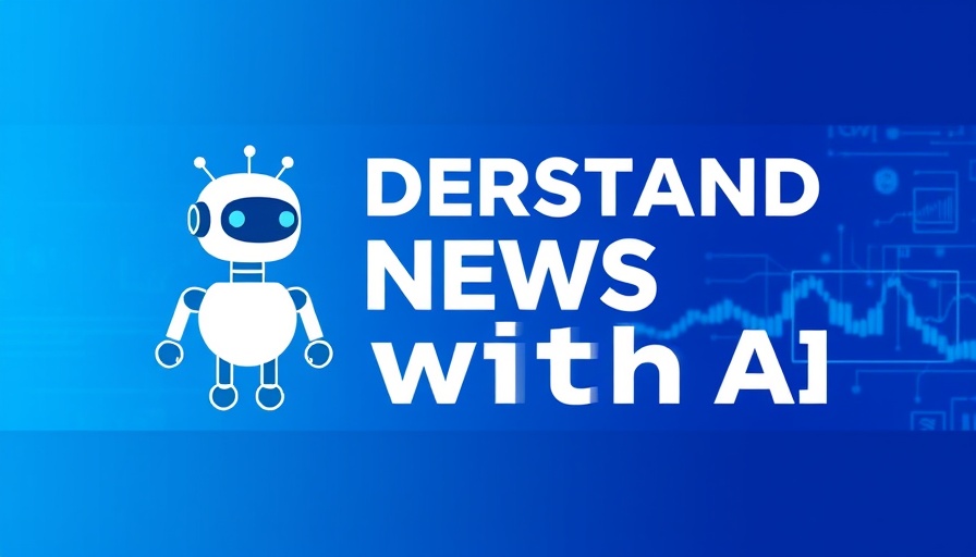 Modern AI-themed ad for understanding news with AI.