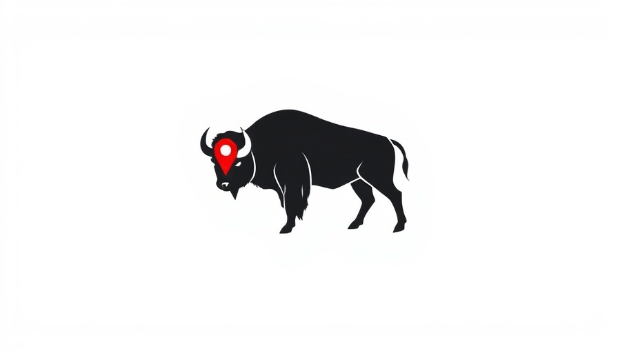 Minimalist buffalo logo with map pin, indicating reputation management in Buffalo.