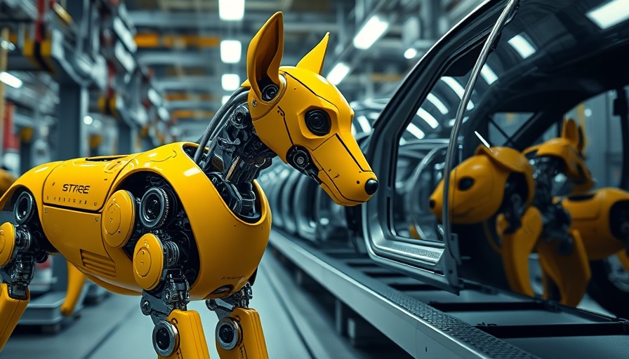 AI robot dog in a factory demonstrating how companies can save money with AI.