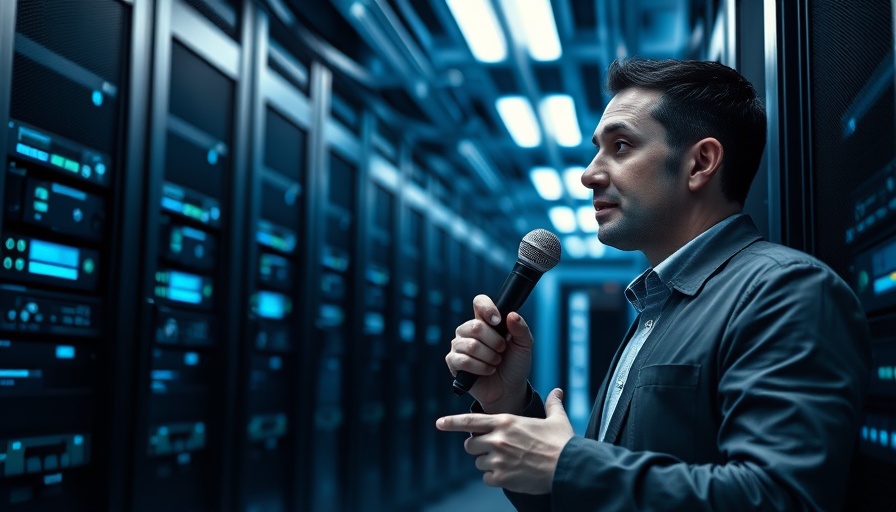 Professional presenting in futuristic data center, GPT-5 and AGI implications