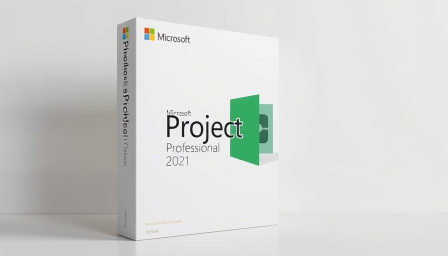 Microsoft Project 2021 Professional software box angled view.