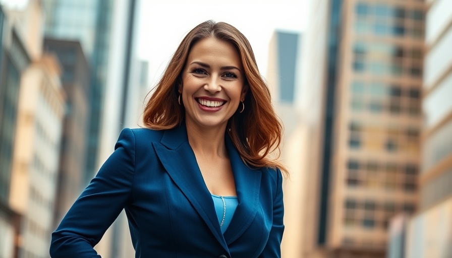 Confident woman embodying agile leadership outdoors.