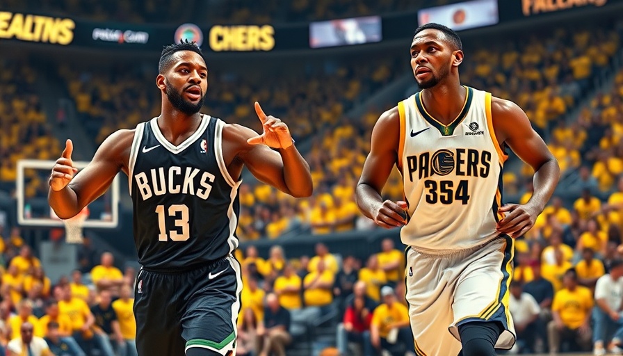 Bucks player in action during game amidst Pacers crowd.
