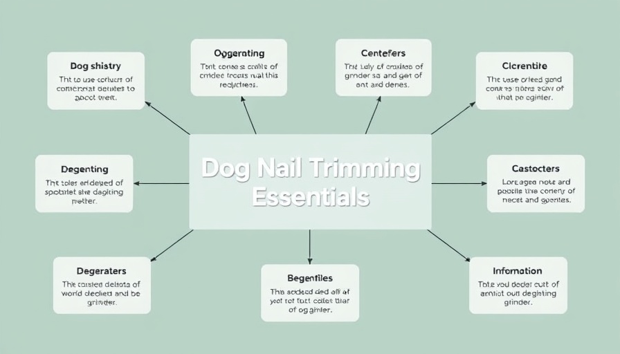 Diagram showing essentials for using a dog nail grinder with safety guard.