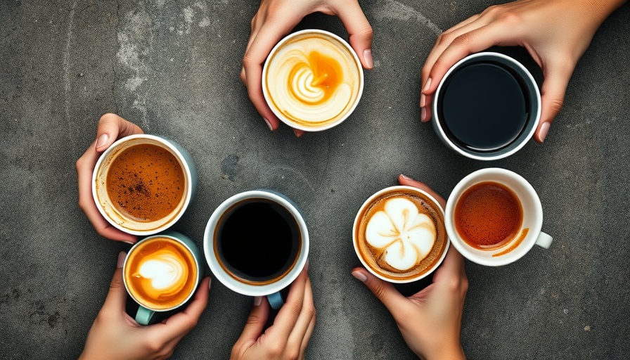 Assorted coffee cups showcasing healthiest ways to brew coffee.