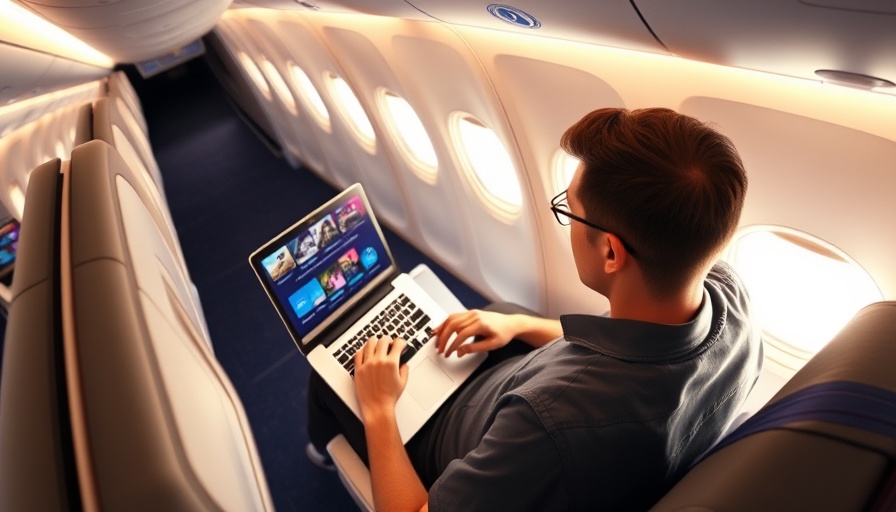 Passenger using Starlink Wi-Fi on United Airlines flight.