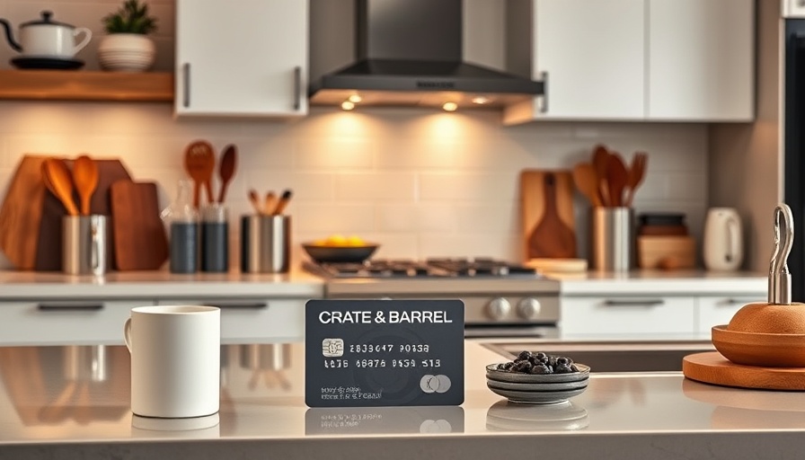 Crate & Barrel credit card rewards displayed in modern kitchen