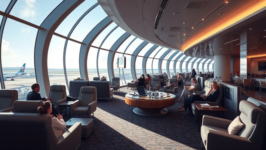 Luxurious Delta Sky Club Austin lounge with panoramic views