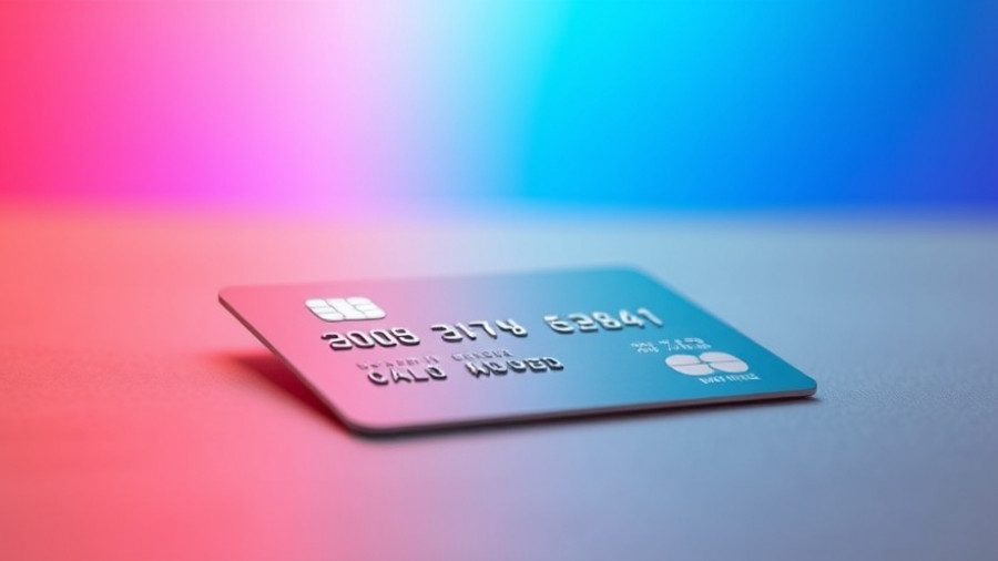 Modern design credit card with travel benefits.