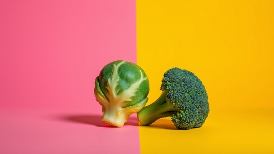 Broccoli vs Brussels Sprouts Antioxidant Benefits: Bright comparison in pop art style.