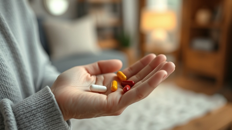 Person pouring capsules from a bottle; consider foods to avoid with blood pressure meds.