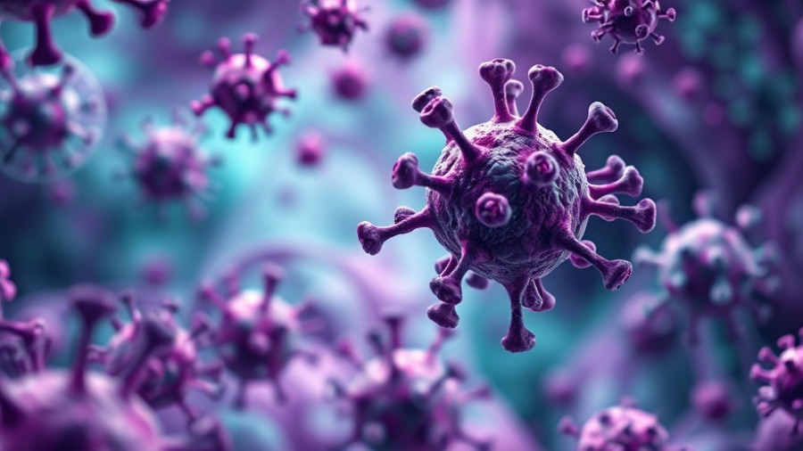 3D rendering of cancer cells, proteins interacting.