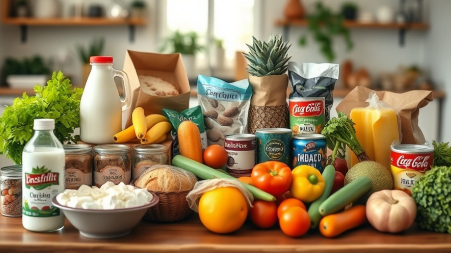 Assorted groceries reflecting Colorado SNAP benefits cuts.