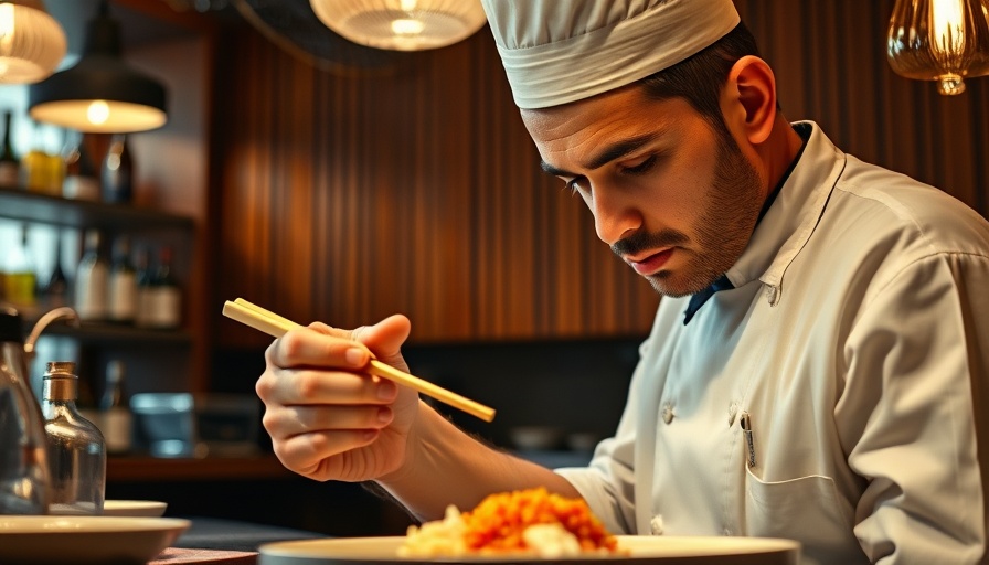Yōshoku dining in Denver chef in action in stylish setting.